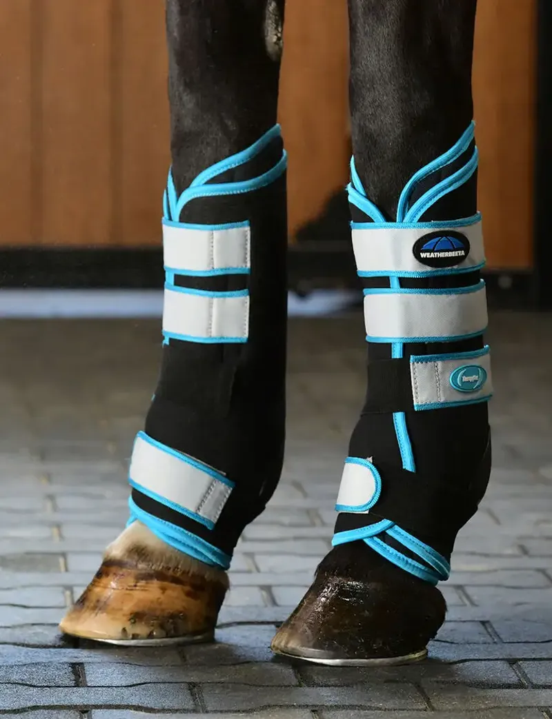 WeatherBeeta Therapy-Tec Stable Boot Wraps - Black/Blue-8