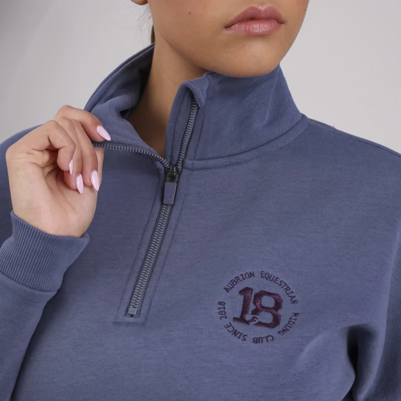 Shires Aubrion Serene Ladies Half Zip Sweater - Blue-3