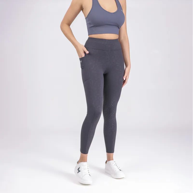 Shires Aubrion Non-Stop Ladies Riding Tights - Charcoal-4