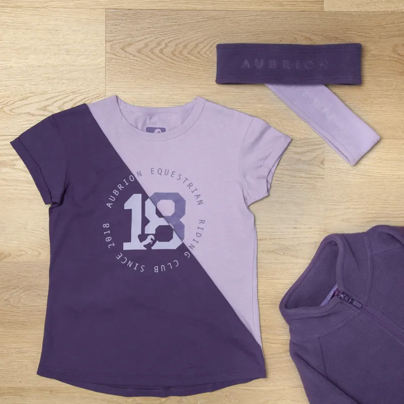 Shires Aubrion Children's Repose T-Shirt - Purple-1