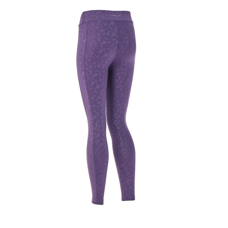 Shires Aubrion Children's Non Stop Riding Tights - Purple-1