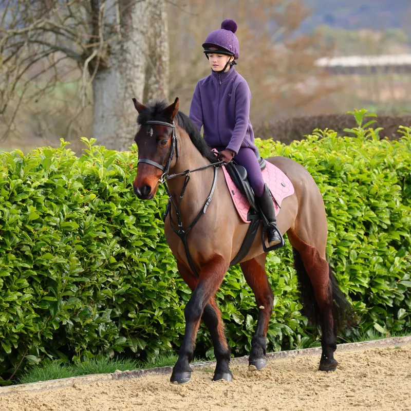 Shires Aubrion Children's Non Stop Riding Tights - Purple-2