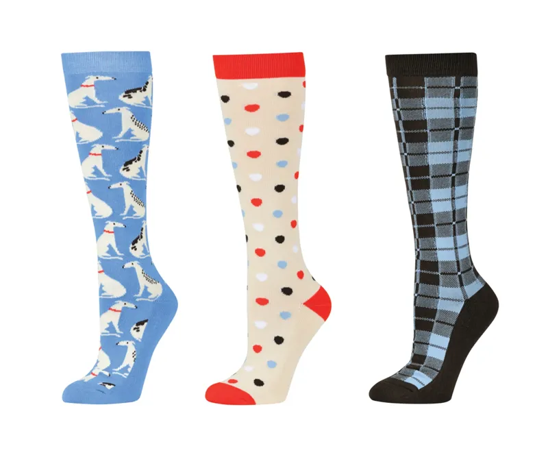 Dublin 3 Pack Socks - Dog Spots/Check Dog
