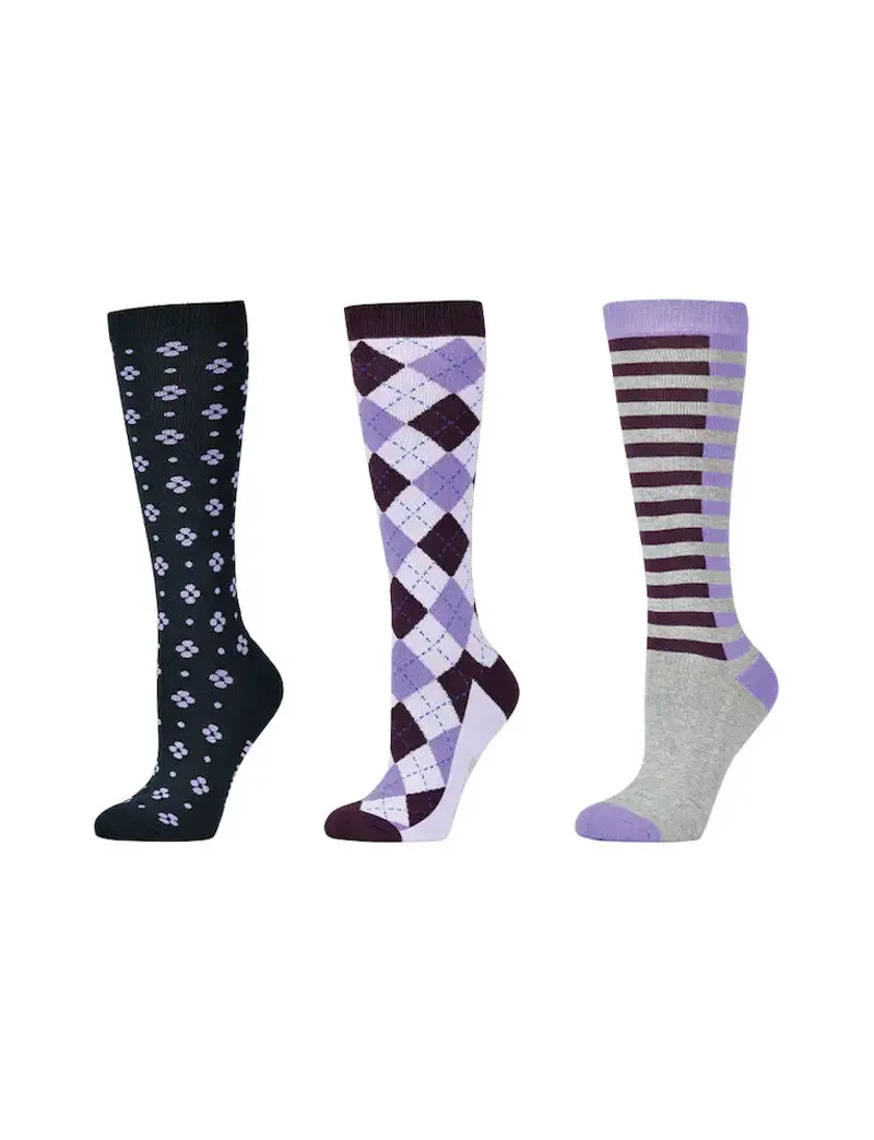 Dublin 3 Pack Socks - Purples