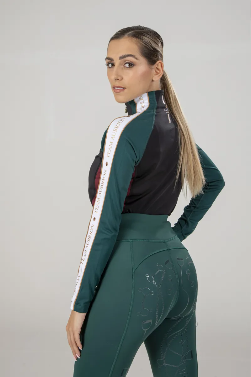 Shires Aubrion Team Long Sleeve Base Layer - Green-6