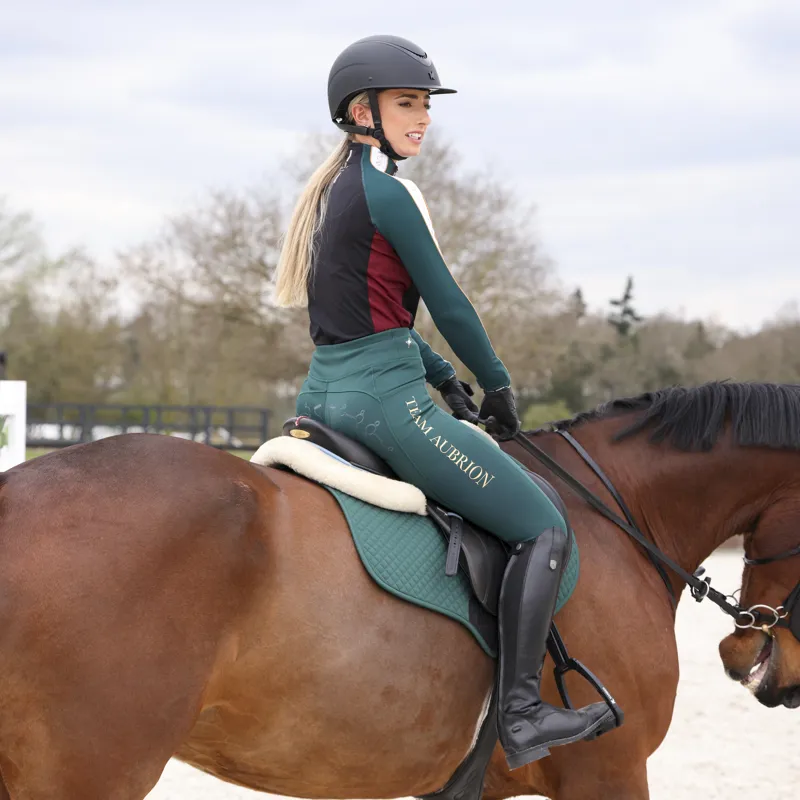 Shires Aubrion Team Long Sleeve Base Layer - Green-8