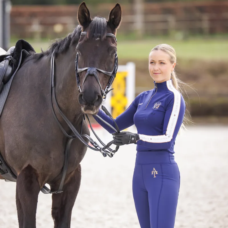 Shires Aubrion Team Long Sleeve Base Layer - Navy-7