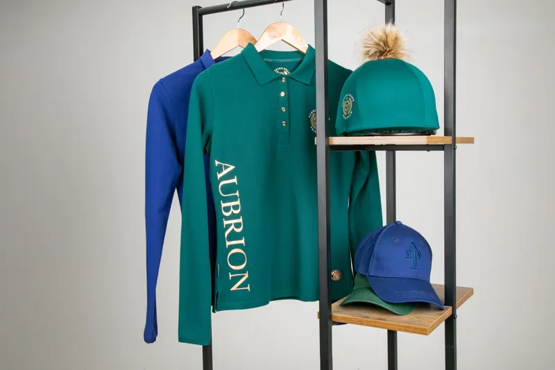 Shires Aubrion Team Long Sleeve Polo Shirt - Green-6