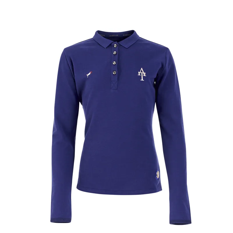 Shires Aubrion Team Long Sleeve Polo Shirt - Navy