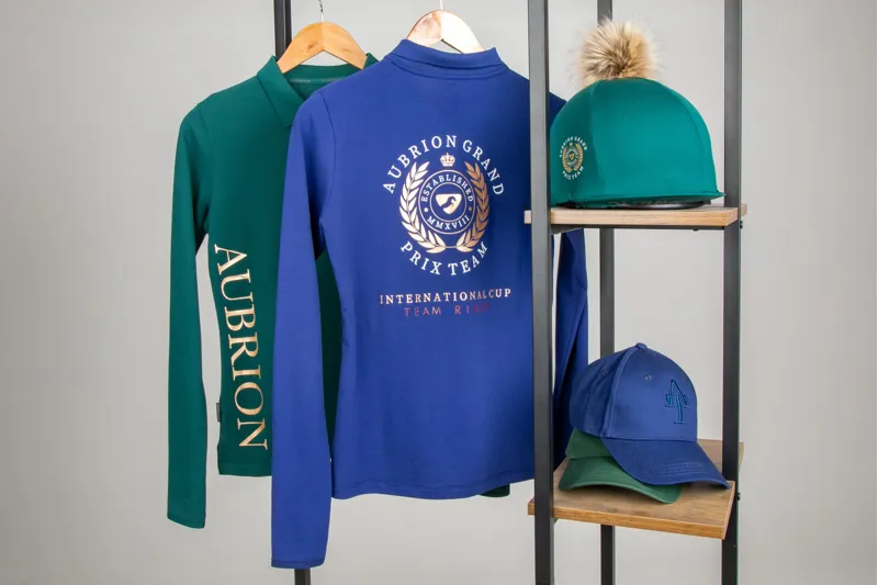 Shires Aubrion Team Long Sleeve Polo Shirt - Navy-5