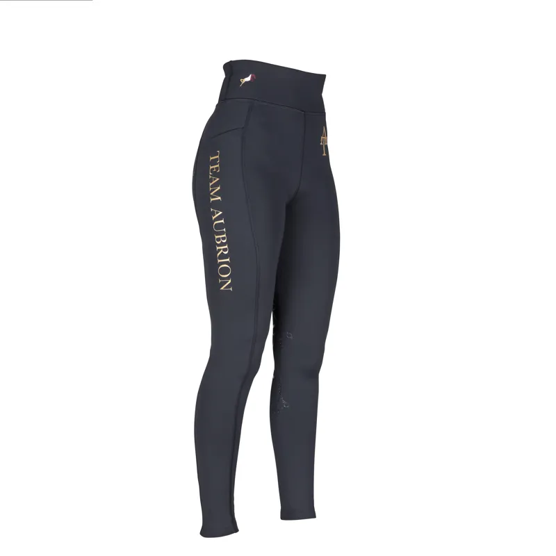 Shires Aubrion Team Winter Riding Tights - Black-2