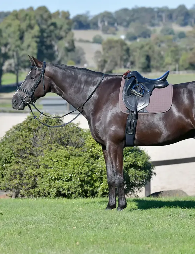 WeatherBeeta Prime Comfy Fleece Dressage Saddle Pad - Brown-1