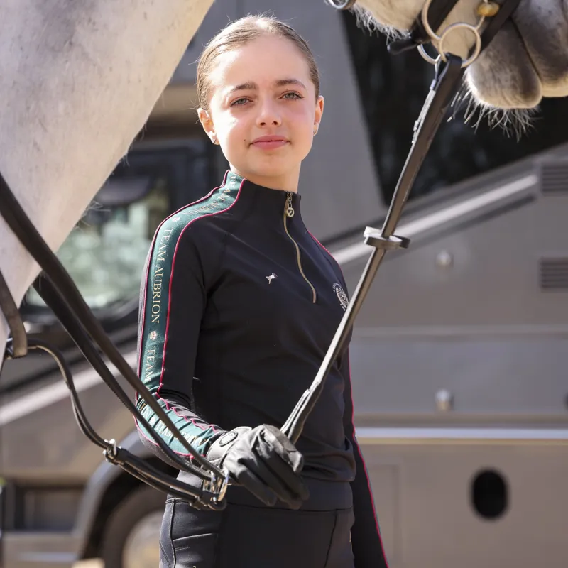 Shires Aubrion Team Children's Winter Base Layer - Black-1