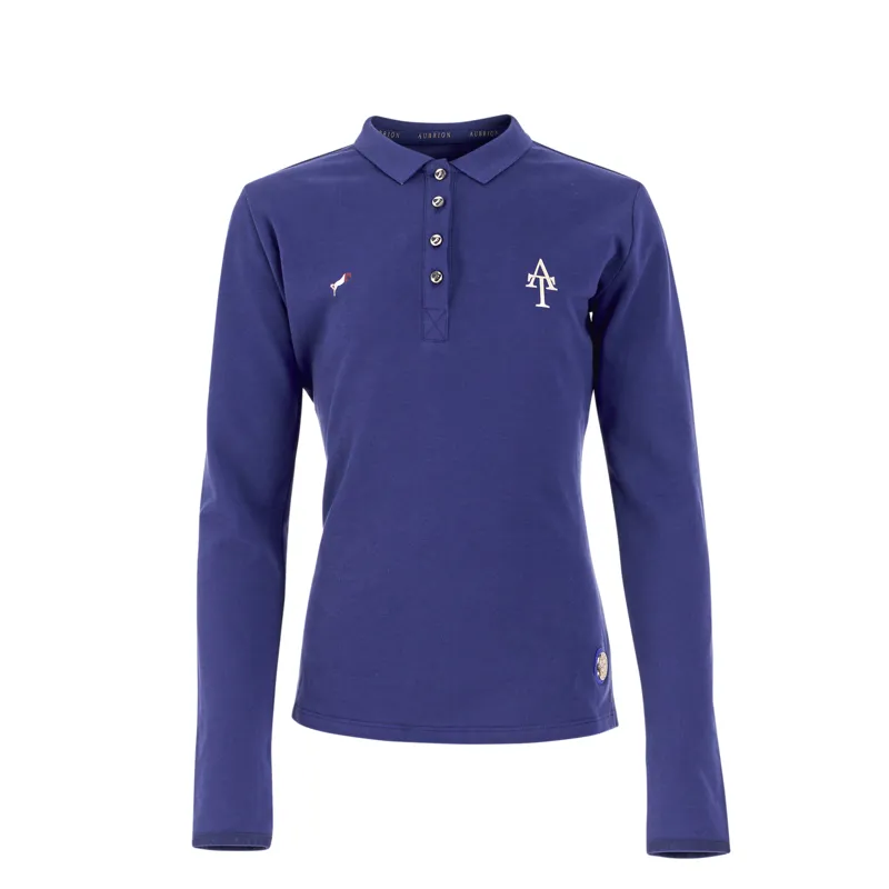 Shires Aubrion Team Children's Long Sleeve Polo - Navy
