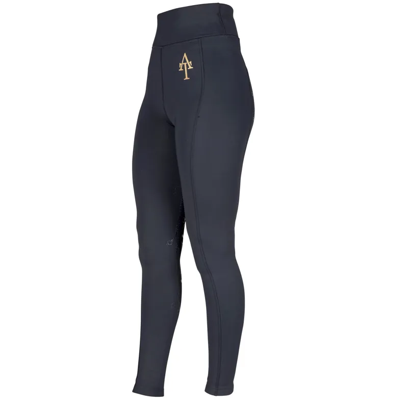 Shires Aubrion Team Children's Winter Riding Tights - Black-2