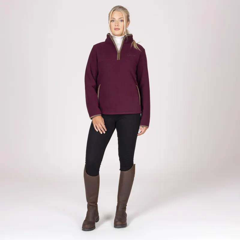 Shires Aubrion Core Half Zip Ladies Fleece - Maroon-4