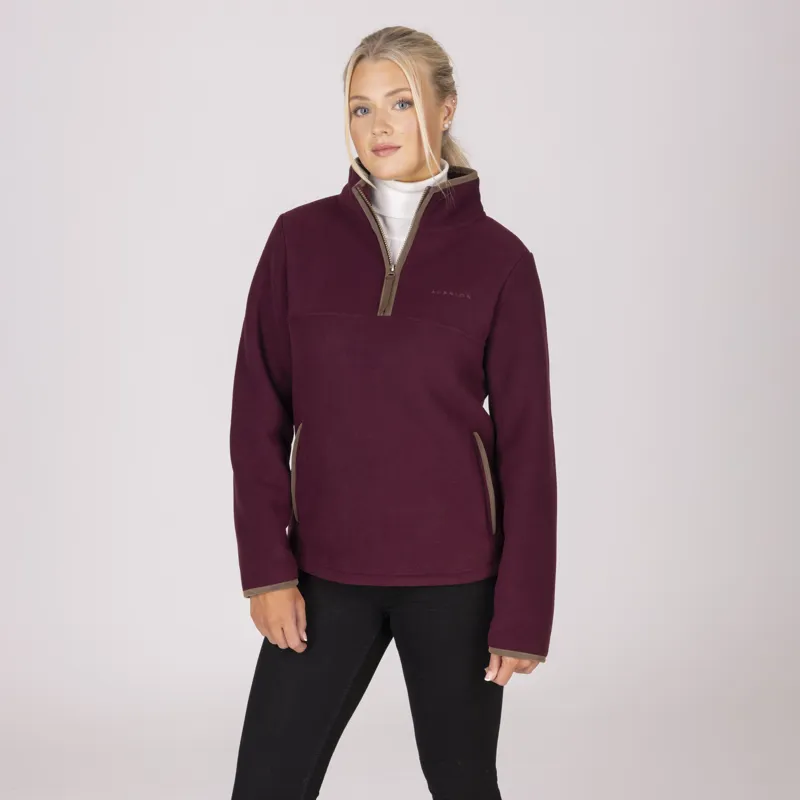 Shires Aubrion Core Half Zip Ladies Fleece - Maroon-3