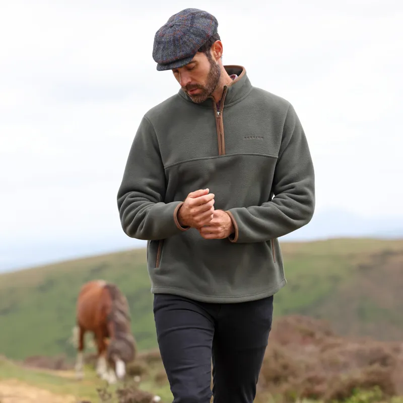 Shires Aubrion Mens Core Half Zip Fleece - Green-1