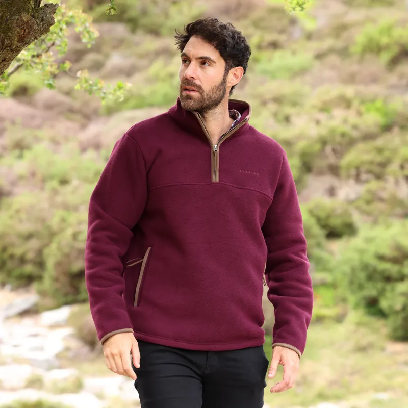 Shires Aubrion Mens Core Half Zip Fleece - Maroon