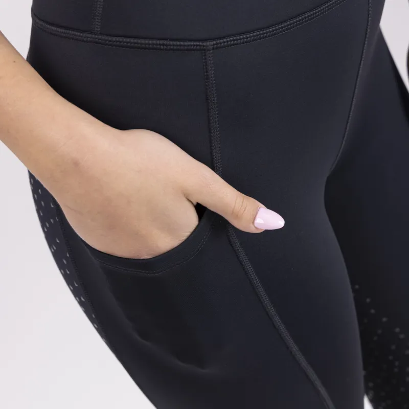 Shires Aubrion Shield Winter Riding Tights - Charcoal-6