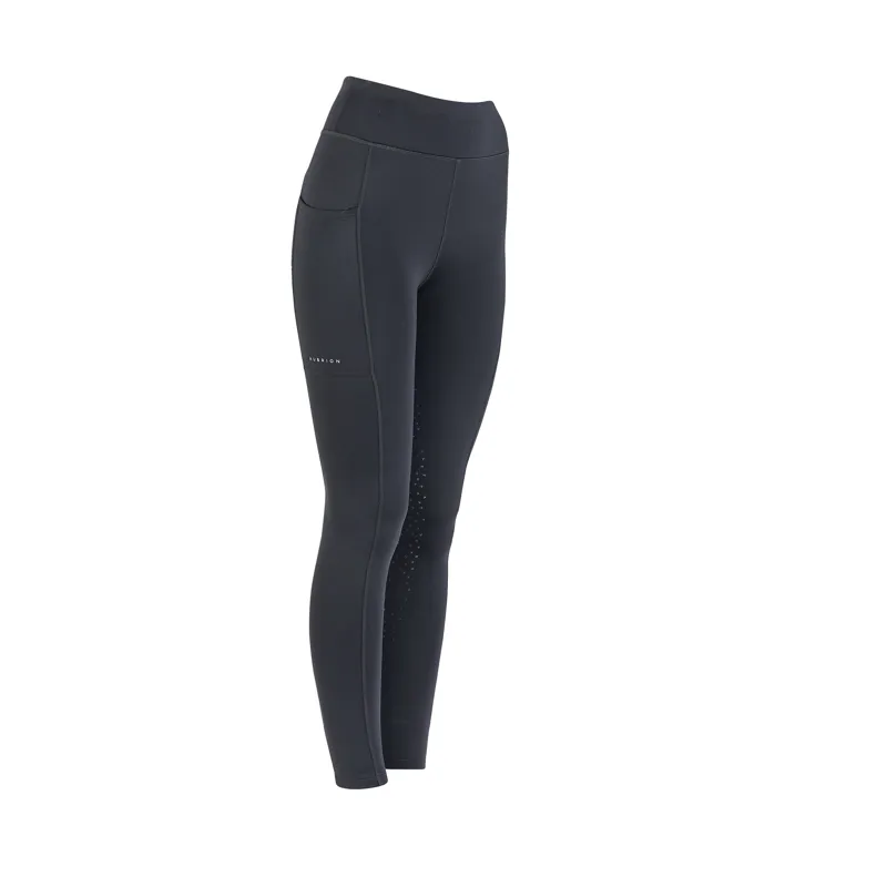 Shires Aubrion Shield Winter Riding Tights - Charcoal-1