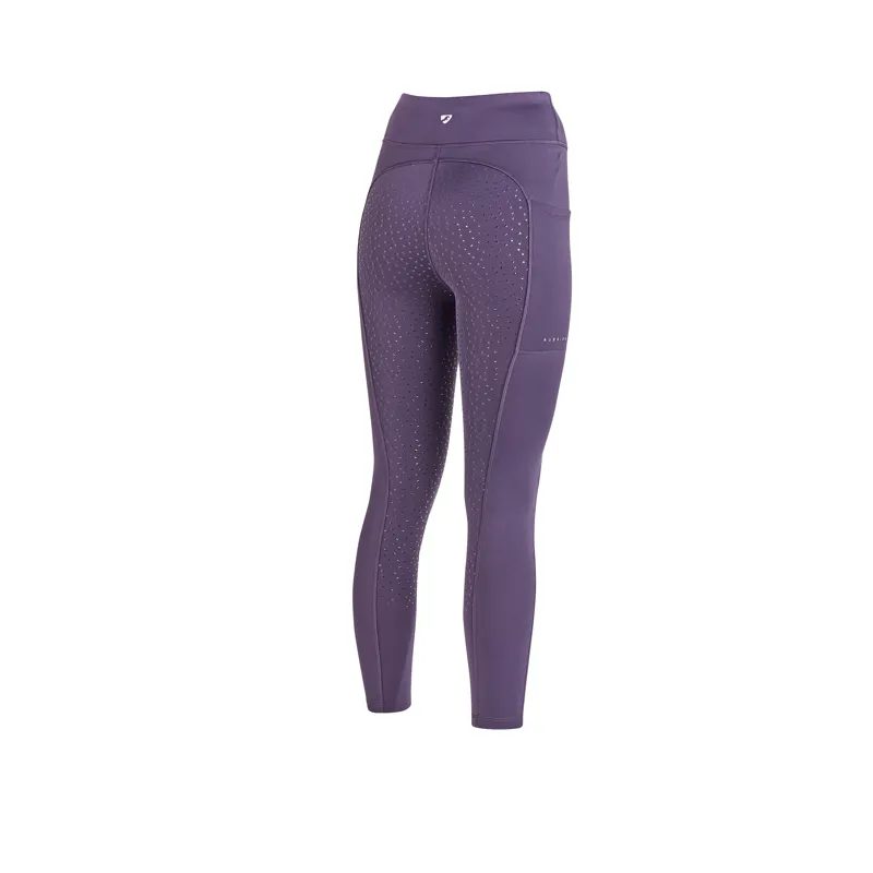 Shires Aubrion Shield Winter Riding Tights - Purple-2