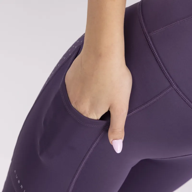 Shires Aubrion Shield Winter Riding Tights - Purple-6