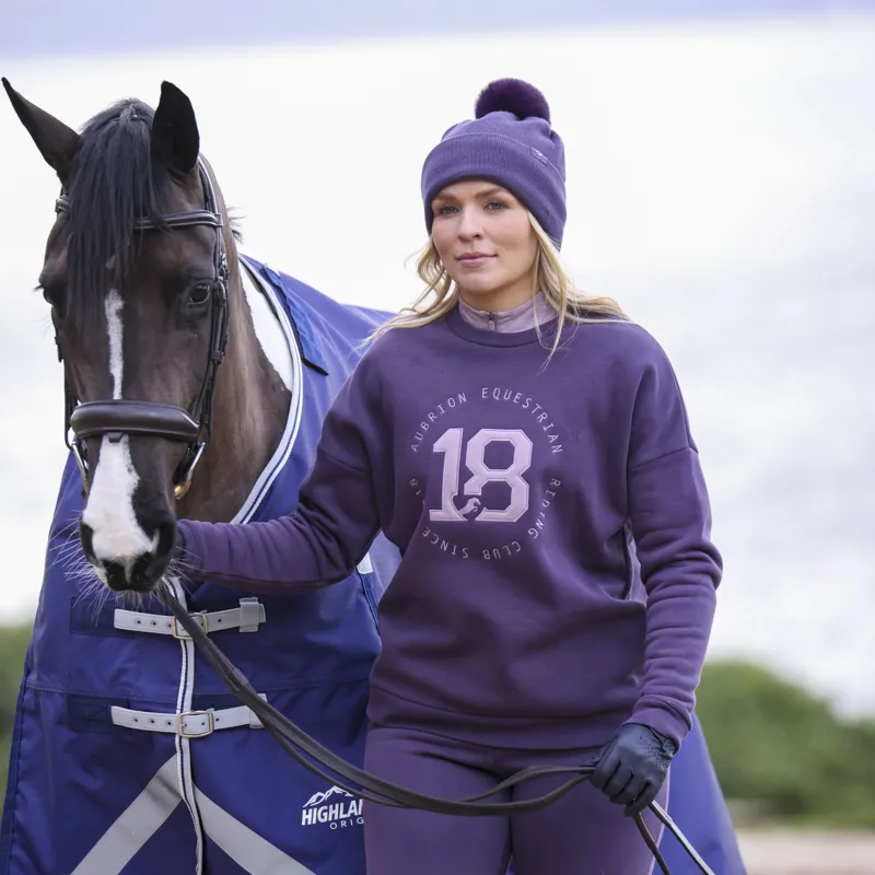 Shires Aubrion Fleece Lined Hat - Purple-1