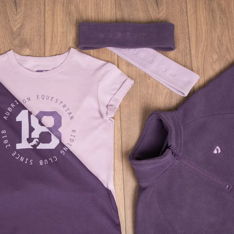 Shires Aubrion Restore Children's Half Zip Fleece - Purple-2