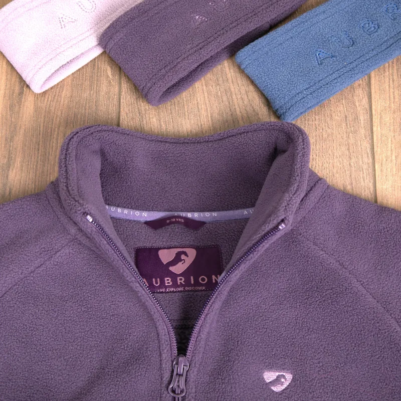 Shires Aubrion Restore Children's Half Zip Fleece - Purple-1