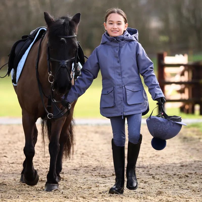 Shires Aubrion Shield Children's Riding Tights - Blue-2