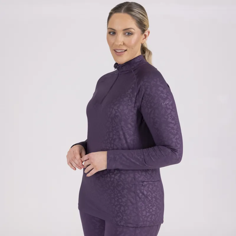 Shires Aubrion Revive Winter Baselayer - Purple-2