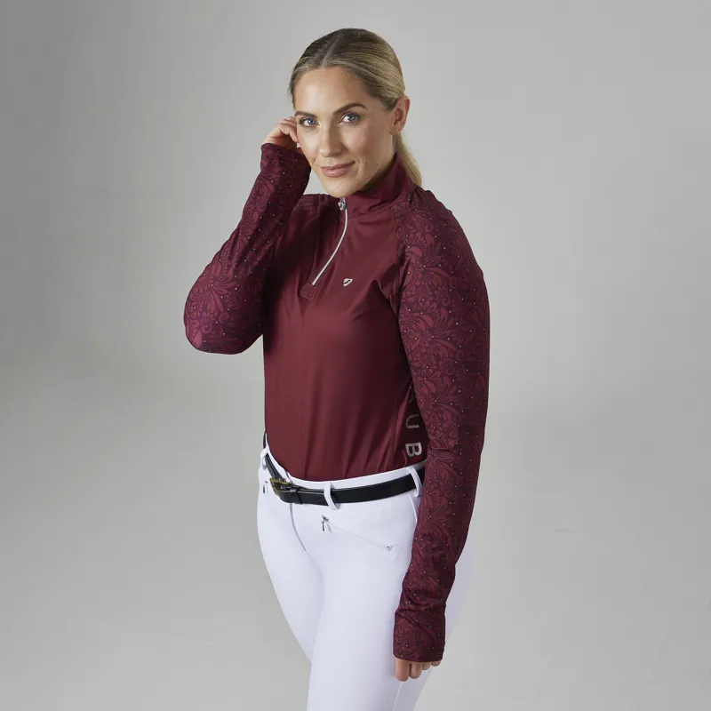 Shires Aubrion Hyde Park Base Layer - Red Paisley-4