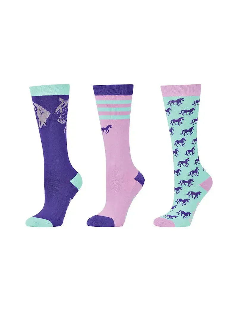 Dublin Kids 3 Pack Socks - Nineties Horses