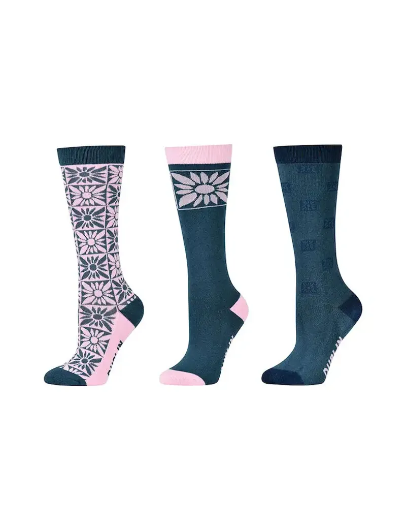 Dublin Kids 3 Pack Socks - Geo Floral