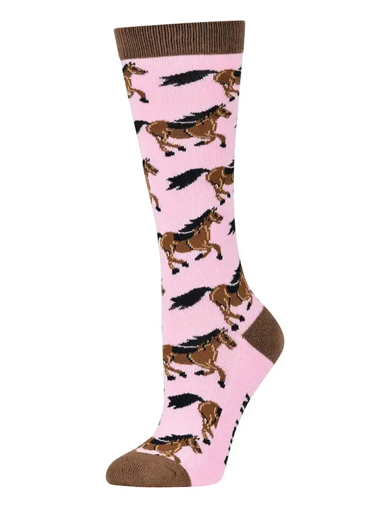 Dublin Kids Single Pack Socks - Sweet Lilac Horses