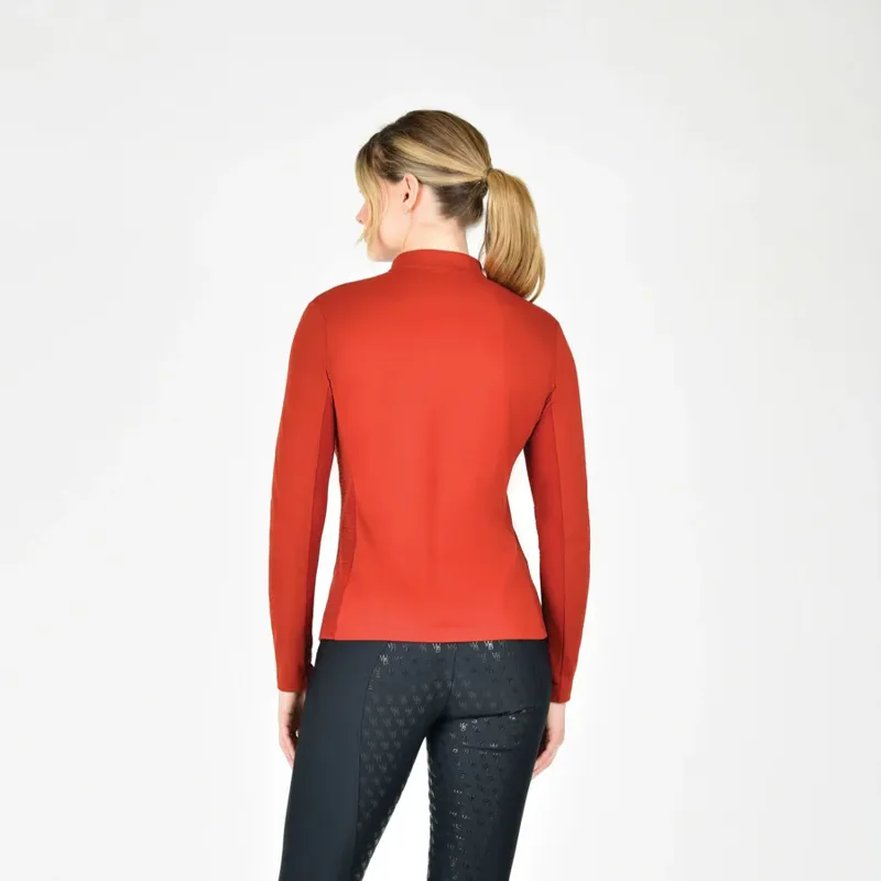 WeatherBeeta Ladies Reno Long Sleeve Riding Top - Red Ochre-2
