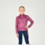Dublin Children's Autumn Sally Long Sleeve Riding Top - Red Violet Frolicking Horses