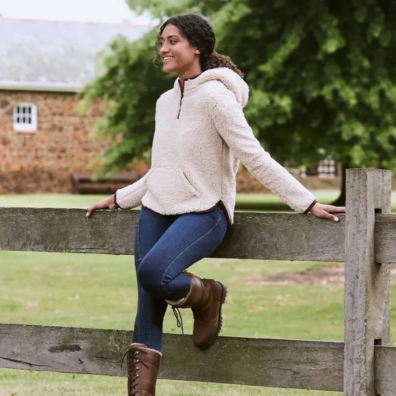 Dublin Talia Teddy Ladies Pullover - Natural/Plum Perfect Trim-6