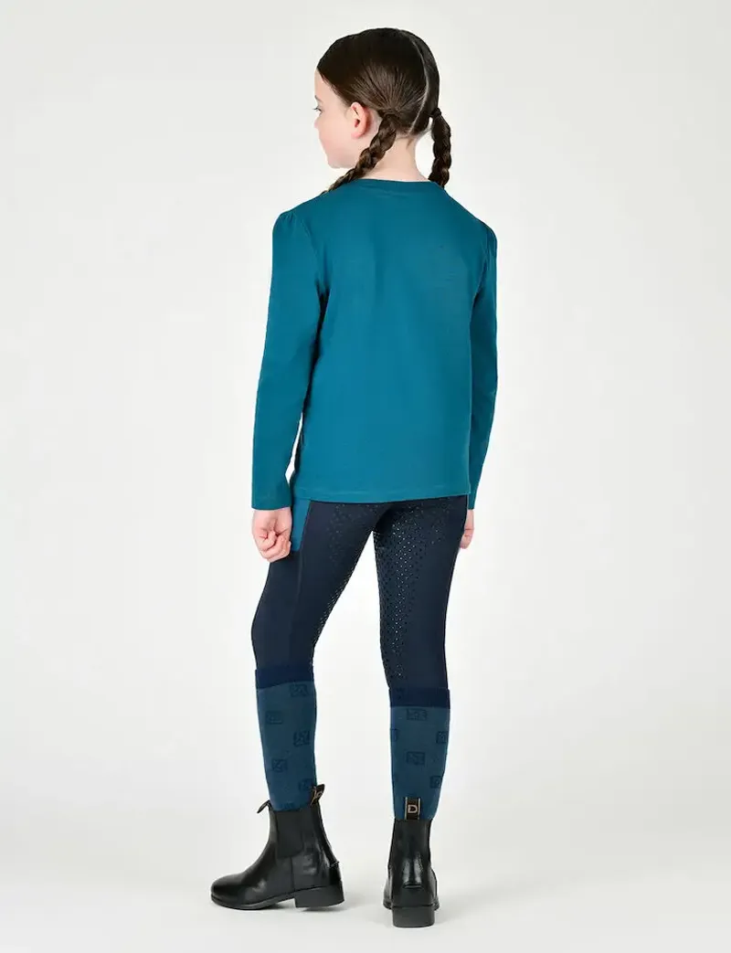 Dublin Kids Poppy Puff Sleeve Tee - Legion Blue/Pony Silhouette-1