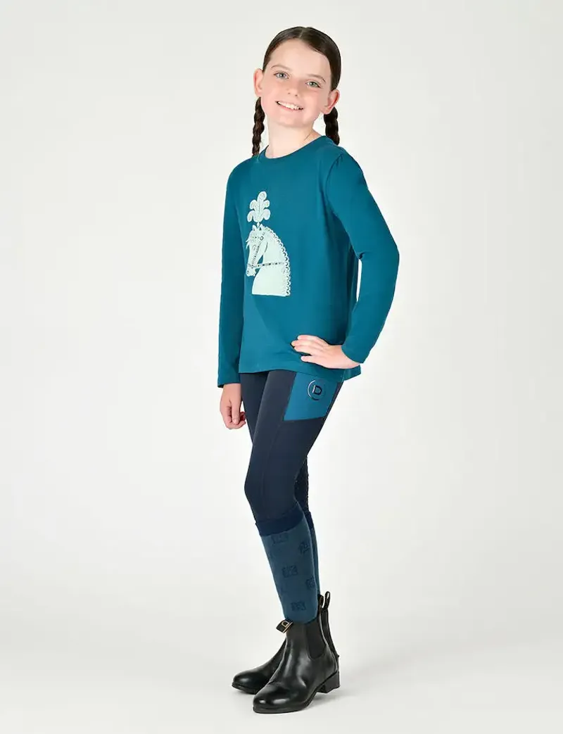 Dublin Kids Poppy Puff Sleeve Tee - Legion Blue/Pony Silhouette-2