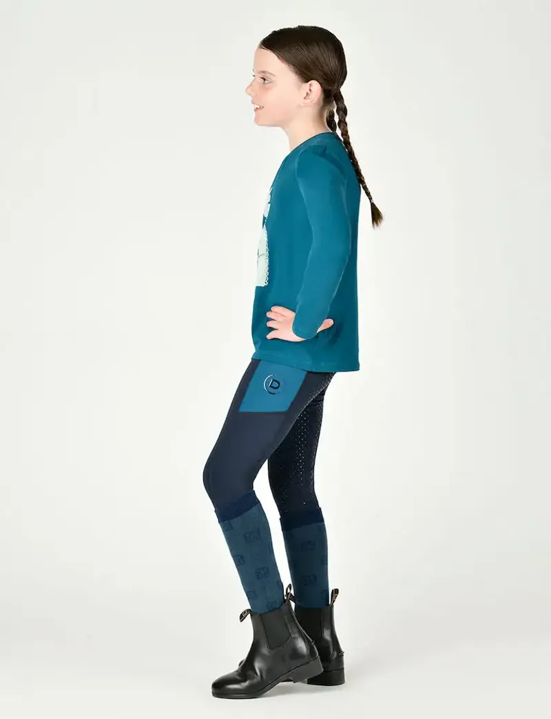 Dublin Kids Poppy Puff Sleeve Tee - Legion Blue/Pony Silhouette-3