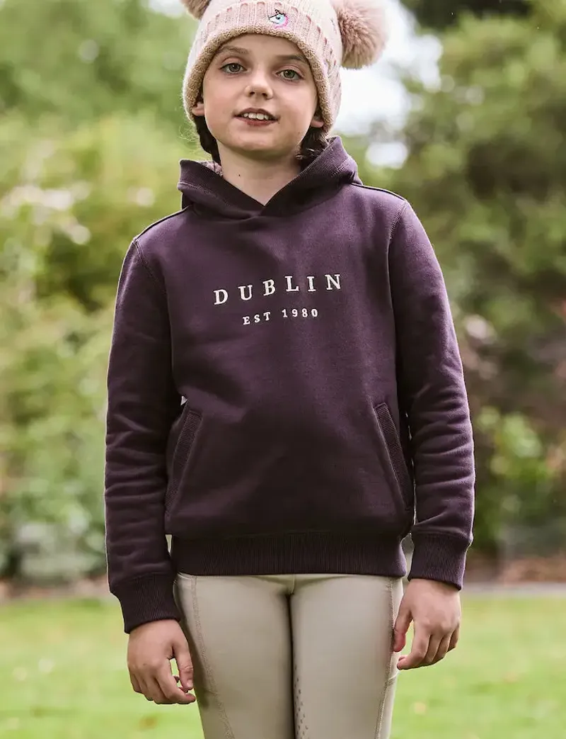 Dublin Kids Lilah Lurex Logo Hoodie - Plum Perfect/Rose Gold