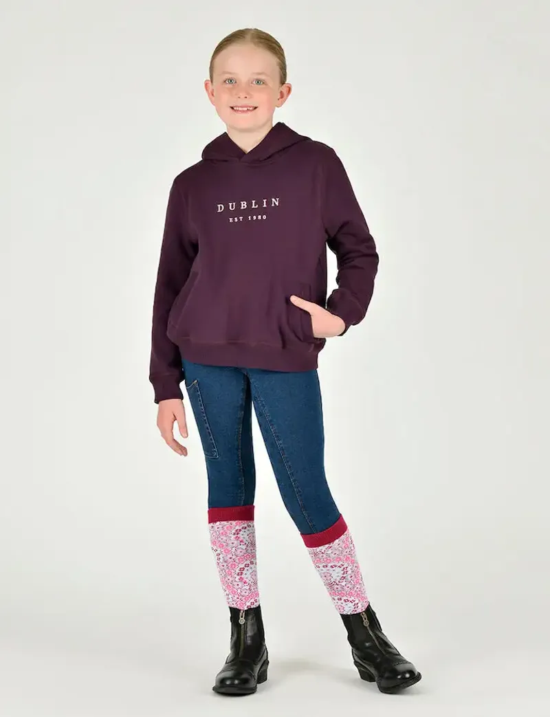Dublin Kids Lilah Lurex Logo Hoodie - Plum Perfect/Rose Gold-2