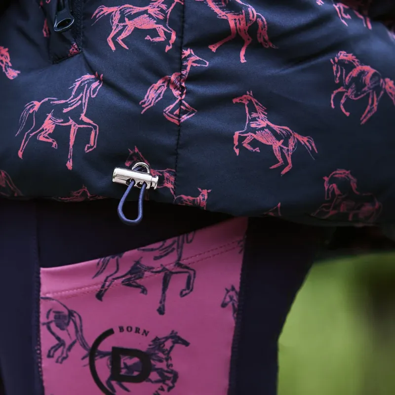 Dublin Kids Patrice Everyday Puffer Vest - Navy Frolicking Horses-5