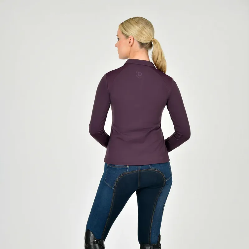 Dublin Ladies Thelma Thermal Long Sleeve Riding Polo - Plum Perfect-1