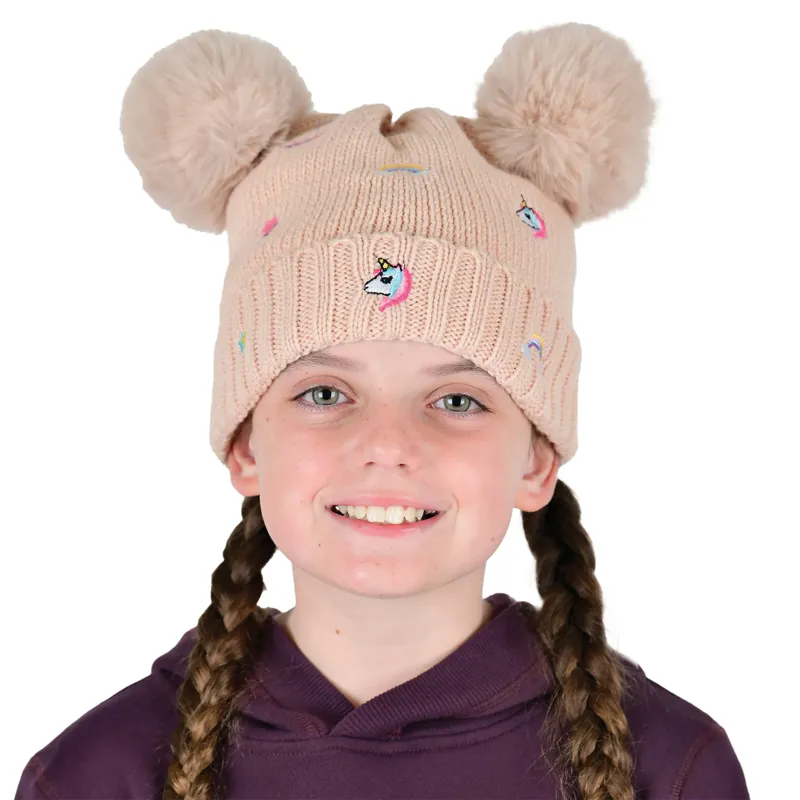 Dublin Kids Embroidered Fun Beanie - Dusty Pink