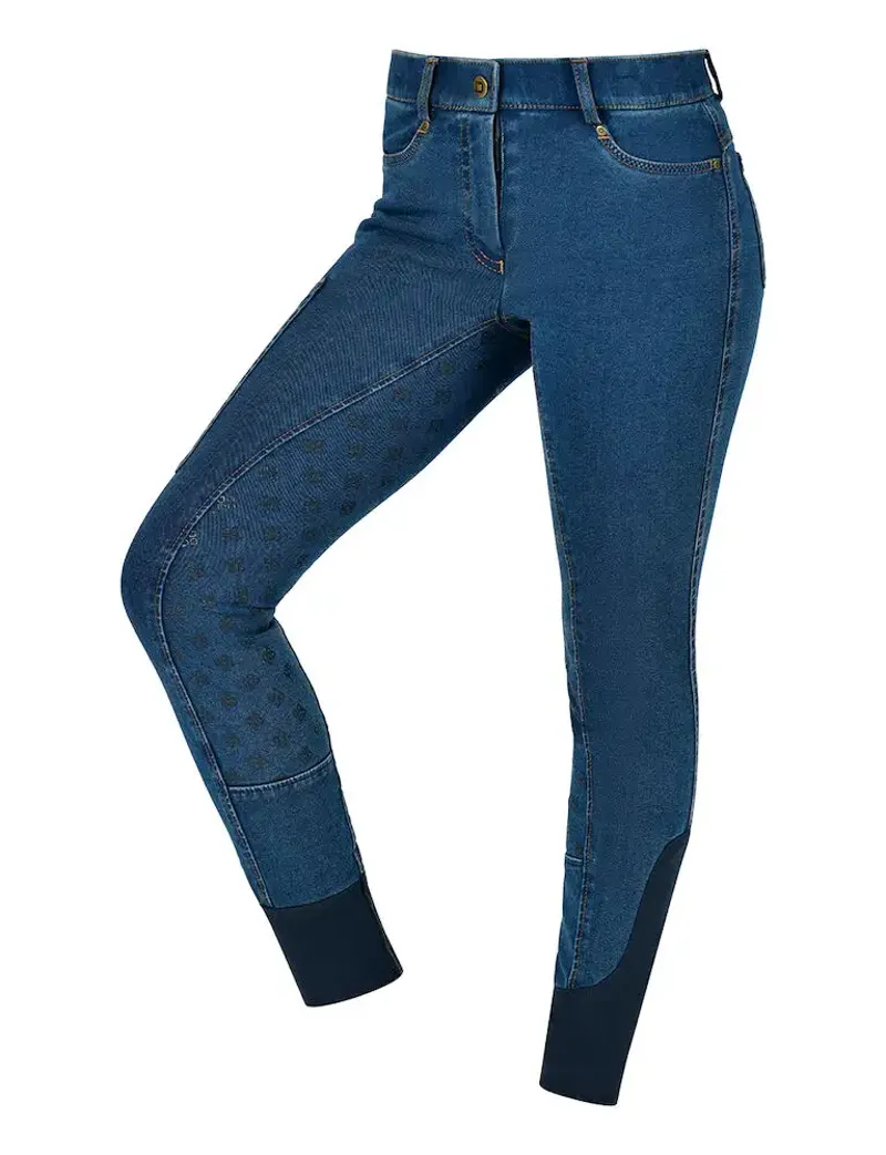 Dublin Kids Shona Denim Full Seat Breeches - Light Blue-1
