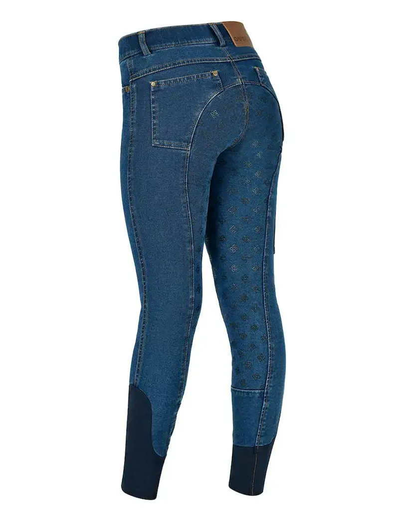 Dublin Kids Shona Denim Full Seat Breeches - Light Blue-2