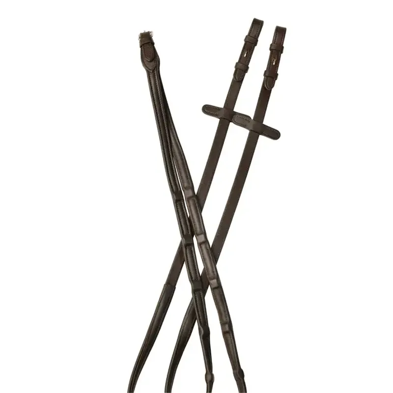 Collegiate ComFiTec Opulux Leather Reins - Dark Brown - 54 inch